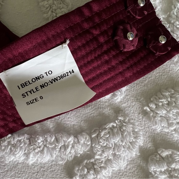 Vera Wang White Collection Wine Evening Gown Full Length Prom Bridesmaid Dress - Picture 10 of 12